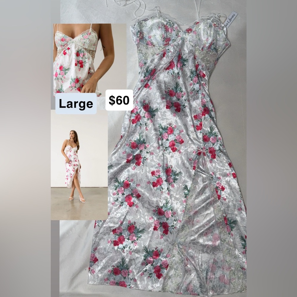 Floral Satin Slip Dress